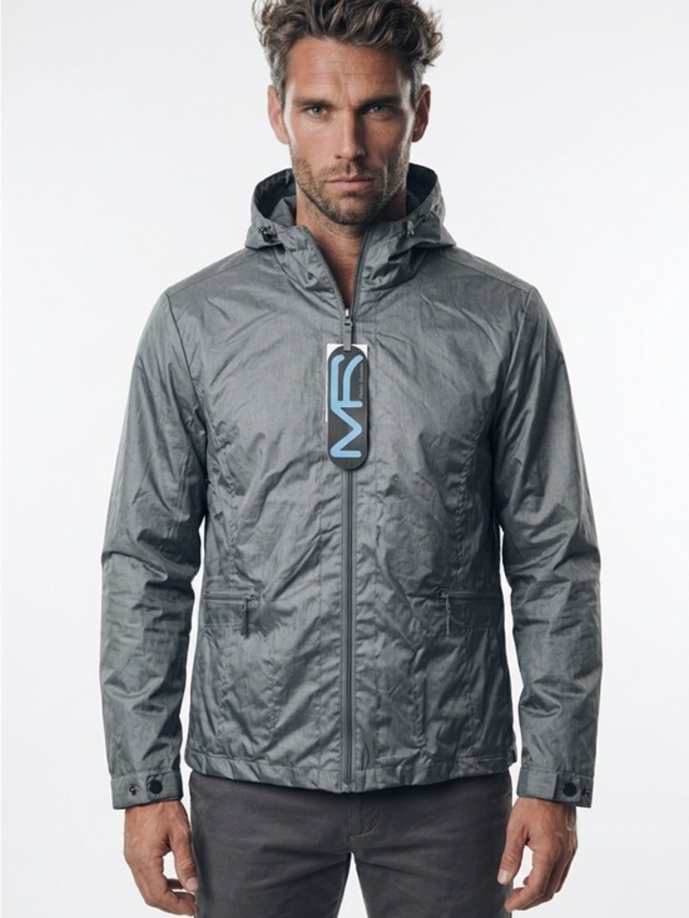 NWT🤩 |•MACK RUSSO•| Silver Grey Lightweight Lined Jacket Size Medium